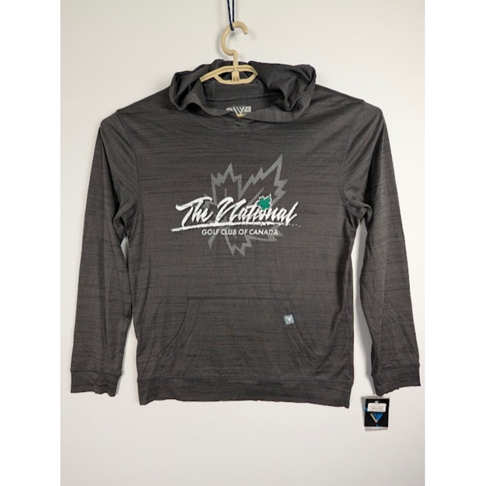 The National Golf Club of Canada Tech Hoodie Mens M Heather Black Graphic Logo